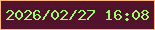 文字の大きさ：4、枠の色：fcb480、背景の色：52122b、文字の色：9dfd6a 無料ブログパーツのブログ時計