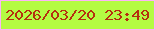 文字の大きさ：1、枠の色：fcb4f8、背景の色：b4fb43、文字の色：b5300f 無料ブログパーツのブログ時計