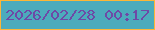文字の大きさ：4、枠の色：fcb637、背景の色：4cabbc、文字の色：6e49a6 無料ブログパーツのブログ時計