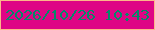 文字の大きさ：2、枠の色：fcb68a、背景の色：de0585、文字の色：048969 無料ブログパーツのブログ時計