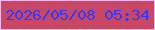 文字の大きさ：2、枠の色：fcb8ee、背景の色：c74765、文字の色：3237ff 無料ブログパーツのブログ時計