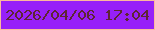 文字の大きさ：2、枠の色：fcb99d、背景の色：9720f8、文字の色：5e2534 無料ブログパーツのブログ時計