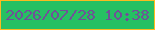 文字の大きさ：5、枠の色：fcbb1f、背景の色：26c063、文字の色：715098 無料ブログパーツのブログ時計