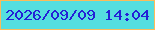 文字の大きさ：1、枠の色：fcbb59、背景の色：55dedf、文字の色：2421d6 無料ブログパーツのブログ時計