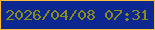 文字の大きさ：2、枠の色：fcbc40、背景の色：0c278f、文字の色：898c17 無料ブログパーツのブログ時計