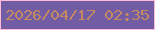 文字の大きさ：4、枠の色：fcbcd7、背景の色：725da5、文字の色：c58a61 無料ブログパーツのブログ時計