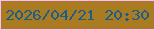文字の大きさ：5、枠の色：fcbdff、背景の色：aa7b20、文字の色：1a5e8a 無料ブログパーツのブログ時計
