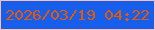 文字の大きさ：1、枠の色：fcbfca、背景の色：175feb、文字の色：e65803 無料ブログパーツのブログ時計