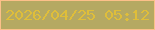 文字の大きさ：4、枠の色：fcc089、背景の色：b5a962、文字の色：dfbe3a 無料ブログパーツのブログ時計