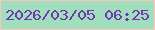 文字の大きさ：5、枠の色：fcc4bd、背景の色：a1debe、文字の色：6f39ad 無料ブログパーツのブログ時計