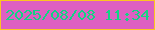 文字の大きさ：2、枠の色：fcc520、背景の色：de5fc1、文字の色：12d384 無料ブログパーツのブログ時計