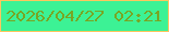 文字の大きさ：1、枠の色：fcc75e、背景の色：3cf295、文字の色：78a623 無料ブログパーツのブログ時計