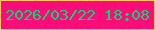 文字の大きさ：4、枠の色：fcc864、背景の色：fc0c78、文字の色：04d975 無料ブログパーツのブログ時計