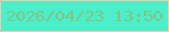 文字の大きさ：1、枠の色：fcc8ab、背景の色：4af0ca、文字の色：84c382 無料ブログパーツのブログ時計