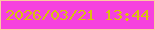 文字の大きさ：2、枠の色：fcc9a2、背景の色：f641de、文字の色：d9c10c 無料ブログパーツのブログ時計