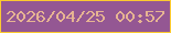 文字の大きさ：2、枠の色：fcca2f、背景の色：945793、文字の色：e6b492 無料ブログパーツのブログ時計