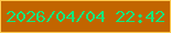文字の大きさ：1、枠の色：fcca50、背景の色：c26500、文字の色：0fe87c 無料ブログパーツのブログ時計