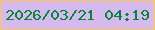 文字の大きさ：3、枠の色：fccb42、背景の色：d6b9ef、文字の色：028735 無料ブログパーツのブログ時計