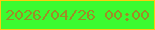 文字の大きさ：3、枠の色：fccc0f、背景の色：3bfb30、文字の色：9d8d27 無料ブログパーツのブログ時計