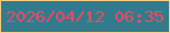 文字の大きさ：2、枠の色：fccc82、背景の色：337b8c、文字の色：f34764 無料ブログパーツのブログ時計