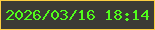 文字の大きさ：2、枠の色：fccd42、背景の色：3c3a35、文字の色：51fd1b 無料ブログパーツのブログ時計
