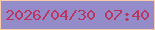 文字の大きさ：5、枠の色：fccdac、背景の色：948cc9、文字の色：bb3660 無料ブログパーツのブログ時計