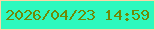 文字の大きさ：4、枠の色：fcd5a5、背景の色：2df9be、文字の色：6f8a07 無料ブログパーツのブログ時計