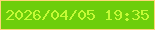 文字の大きさ：3、枠の色：fcd778、背景の色：6dce0a、文字の色：c4fa36 無料ブログパーツのブログ時計