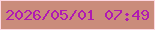 文字の大きさ：5、枠の色：fcd7e1、背景の色：ca8c7b、文字の色：b019b2 無料ブログパーツのブログ時計