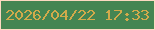 文字の大きさ：1、枠の色：fcd9c1、背景の色：448552、文字の色：d2aa4b 無料ブログパーツのブログ時計