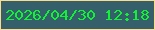 文字の大きさ：5、枠の色：fcdc8b、背景の色：345f6b、文字の色：0ff235 無料ブログパーツのブログ時計