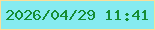 文字の大きさ：5、枠の色：fcdd98、背景の色：86ebf0、文字の色：158d34 無料ブログパーツのブログ時計