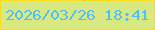文字の大きさ：4、枠の色：fcde20、背景の色：d7e980、文字の色：4ebefc 無料ブログパーツのブログ時計