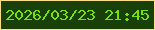 文字の大きさ：4、枠の色：fcdf82、背景の色：194008、文字の色：77e10c 無料ブログパーツのブログ時計