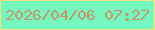 文字の大きさ：4、枠の色：fce27b、背景の色：74f8bf、文字の色：c7956b 無料ブログパーツのブログ時計