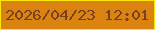 文字の大きさ：4、枠の色：fce407、背景の色：da840f、文字の色：793f22 無料ブログパーツのブログ時計