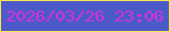文字の大きさ：5、枠の色：fce44d、背景の色：4c5ac9、文字の色：d530db 無料ブログパーツのブログ時計
