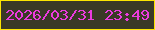 文字の大きさ：1、枠の色：fce502、背景の色：3a3926、文字の色：ec3bdf 無料ブログパーツのブログ時計