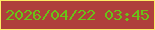 文字の大きさ：1、枠の色：fcec67、背景の色：af3f3b、文字の色：6ac217 無料ブログパーツのブログ時計