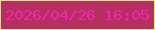 文字の大きさ：5、枠の色：fcec7c、背景の色：b62f62、文字の色：f325a9 無料ブログパーツのブログ時計