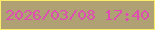 文字の大きさ：4、枠の色：fcee6b、背景の色：b0a175、文字の色：df4cb2 無料ブログパーツのブログ時計