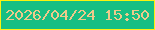 文字の大きさ：5、枠の色：fcf20e、背景の色：17bf83、文字の色：eeca8b 無料ブログパーツのブログ時計