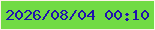 文字の大きさ：4、枠の色：fcf2e9、背景の色：71db44、文字の色：2012af 無料ブログパーツのブログ時計