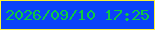 文字の大きさ：2、枠の色：fcf336、背景の色：0b42fa、文字の色：0dc942 無料ブログパーツのブログ時計