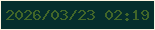 文字の大きさ：3、枠の色：fcf3e1、背景の色：052e2d、文字の色：416629 無料ブログパーツのブログ時計