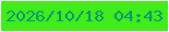文字の大きさ：5、枠の色：fcf3fe、背景の色：44eb1b、文字の色：019770 無料ブログパーツのブログ時計