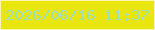 文字の大きさ：1、枠の色：fcf4b1、背景の色：e8e60e、文字の色：9ee0b9 無料ブログパーツのブログ時計