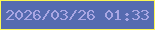 文字の大きさ：2、枠の色：fcf754、背景の色：566bb0、文字の色：a9a6e3 無料ブログパーツのブログ時計