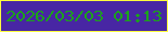 文字の大きさ：2、枠の色：fcfd3e、背景の色：4826a4、文字の色：1ca21b 無料ブログパーツのブログ時計