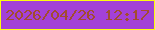 文字の大きさ：2、枠の色：fcfe0e、背景の色：a341d7、文字の色：a24c2f 無料ブログパーツのブログ時計